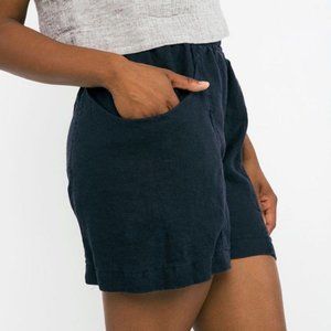 Elizabeth Suzann Clyde Work Short in Navy Midweight Linen, Size 4
